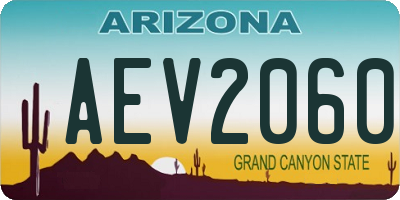 AZ license plate AEV2060
