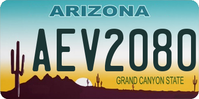 AZ license plate AEV2080