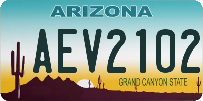 AZ license plate AEV2102