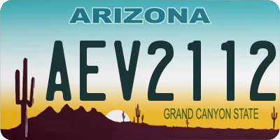 AZ license plate AEV2112