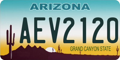 AZ license plate AEV2120
