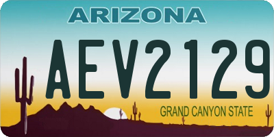 AZ license plate AEV2129