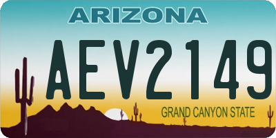 AZ license plate AEV2149