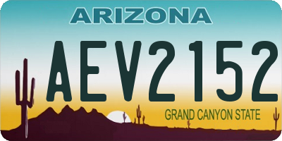 AZ license plate AEV2152