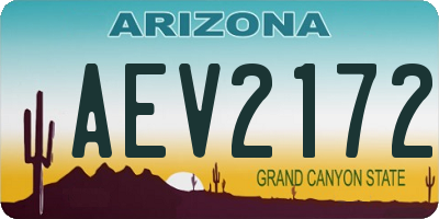 AZ license plate AEV2172