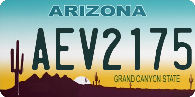 AZ license plate AEV2175