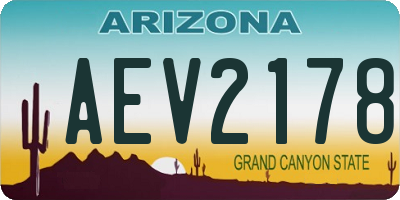 AZ license plate AEV2178