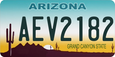 AZ license plate AEV2182