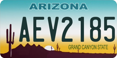 AZ license plate AEV2185