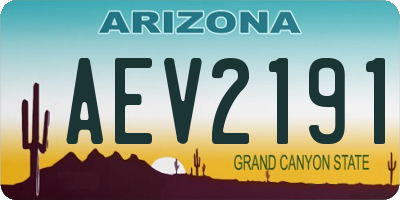 AZ license plate AEV2191