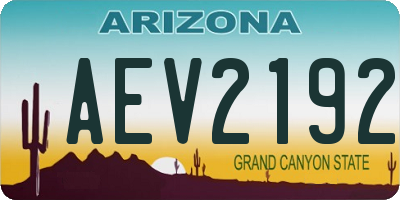 AZ license plate AEV2192