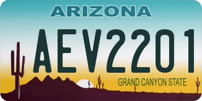 AZ license plate AEV2201
