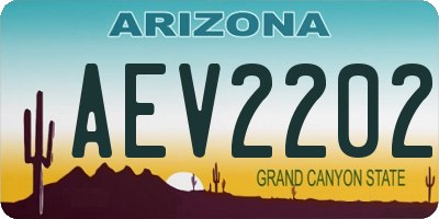 AZ license plate AEV2202