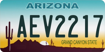 AZ license plate AEV2217