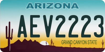 AZ license plate AEV2223