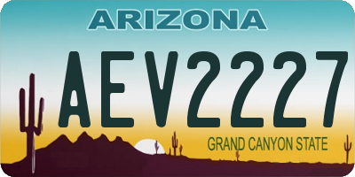 AZ license plate AEV2227