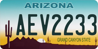 AZ license plate AEV2233
