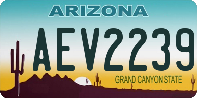 AZ license plate AEV2239