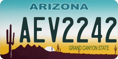 AZ license plate AEV2242