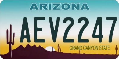 AZ license plate AEV2247