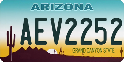 AZ license plate AEV2252