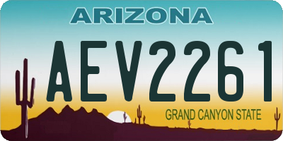 AZ license plate AEV2261