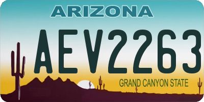 AZ license plate AEV2263
