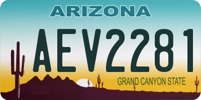 AZ license plate AEV2281