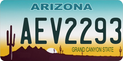 AZ license plate AEV2293