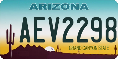 AZ license plate AEV2298