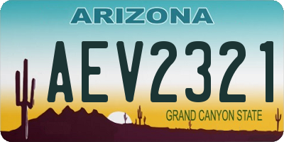 AZ license plate AEV2321
