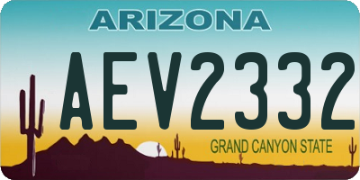 AZ license plate AEV2332
