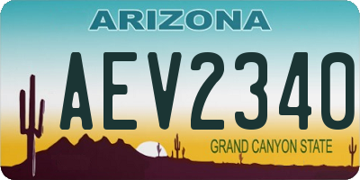 AZ license plate AEV2340