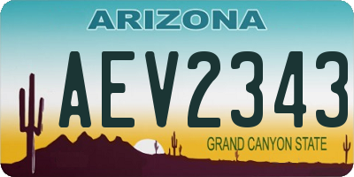 AZ license plate AEV2343