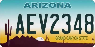 AZ license plate AEV2348