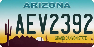 AZ license plate AEV2392