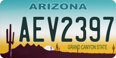 AZ license plate AEV2397