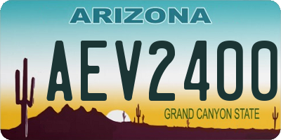 AZ license plate AEV2400