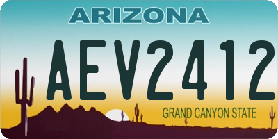 AZ license plate AEV2412