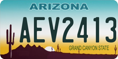 AZ license plate AEV2413
