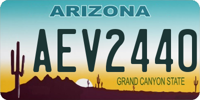 AZ license plate AEV2440