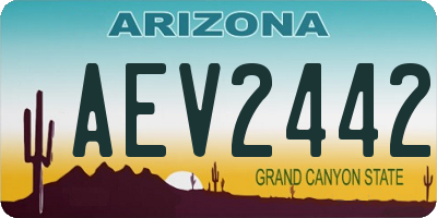 AZ license plate AEV2442