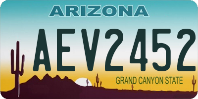 AZ license plate AEV2452