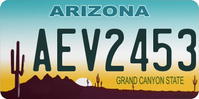 AZ license plate AEV2453