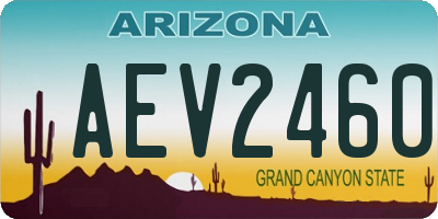 AZ license plate AEV2460