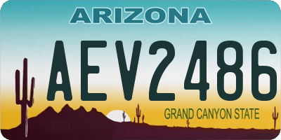 AZ license plate AEV2486