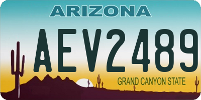 AZ license plate AEV2489