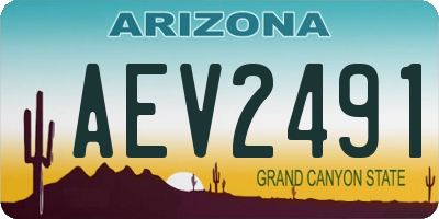 AZ license plate AEV2491