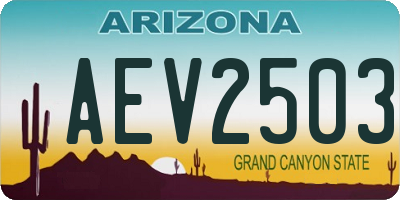 AZ license plate AEV2503