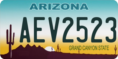 AZ license plate AEV2523